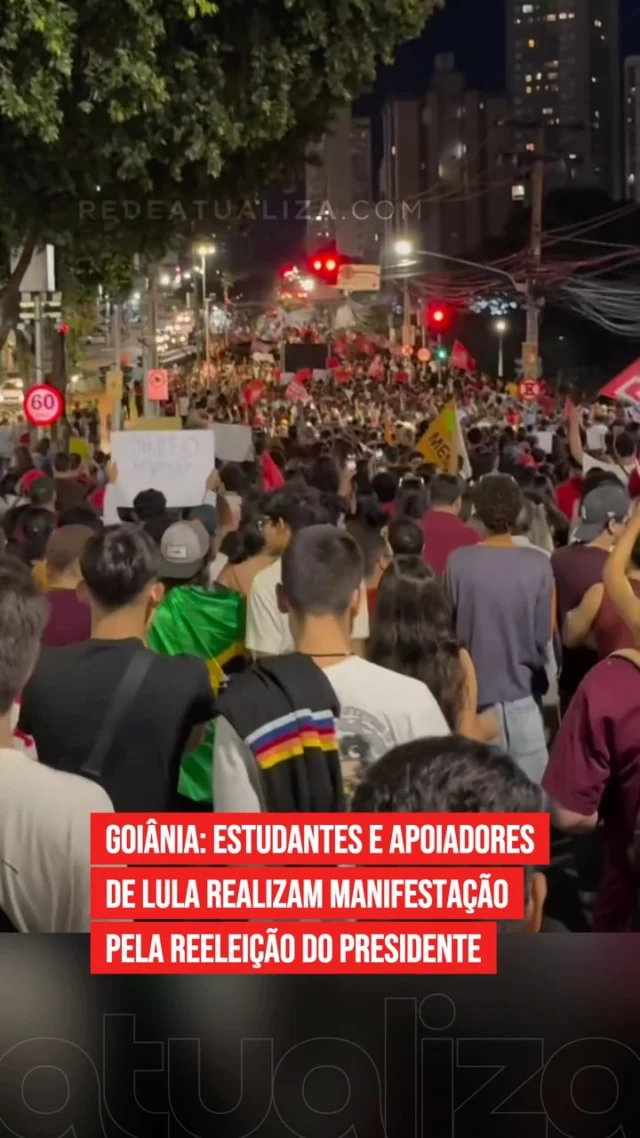 Ato em apoio à reeleição de Lula reúne manifestantes em Goiânia