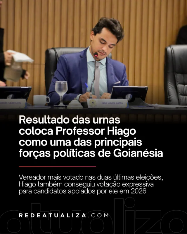 Eleições 2026 reforçam força política do Professor Hiago em Goianésia