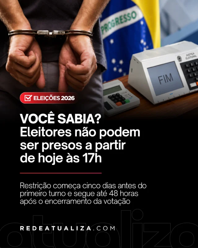 Eleitores não podem ser presos a partir desta terça, salvo exceções
