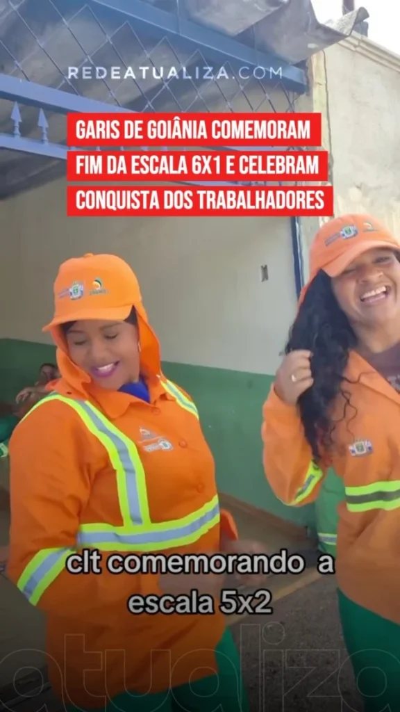 Garis da Companhia de Urbanização de Goiânia (Comurg) comemoraram com alegria o fim da escala 6x1