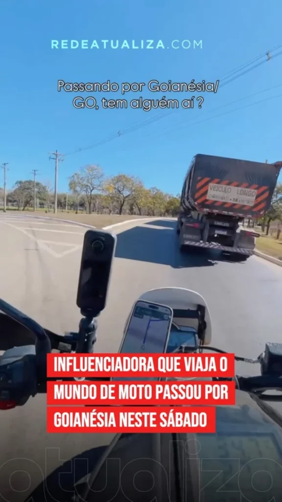 Motociclista Celina Martins passa por Goianésia