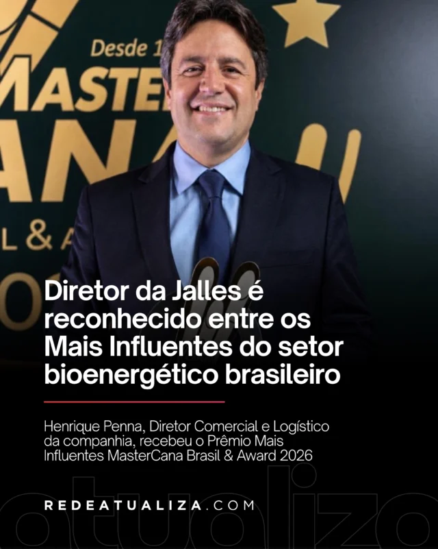 O Diretor Comercial e Logístico da Jalles, Henrique Penna, recebeu o Prêmio Mais Influentes MasterCana Brasil