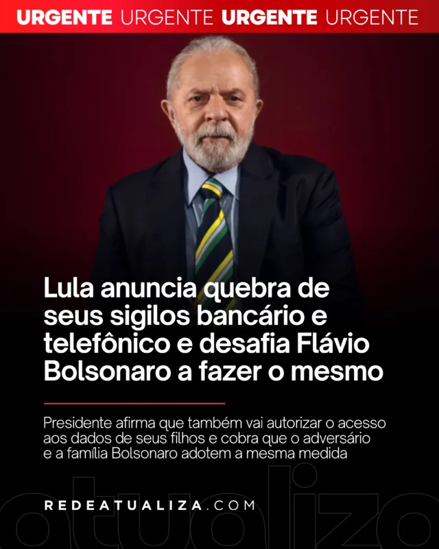 O presidente Luiz Inácio Lula da Silva (PT) anunciou nesta segunda-feira (19) que entregará ao Tribunal Superior