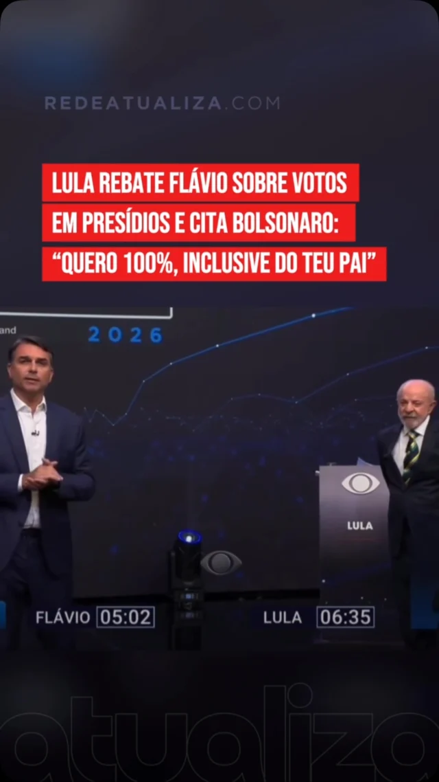 O presidente Luiz Inácio Lula da Silva (PT) respondeu com ironia ao senador Flávio Bolsonaro (PL) durante o debate