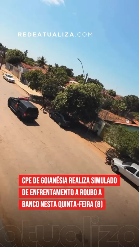 PM faz simulado de enfrentamento a roubo a banco em Goianésia